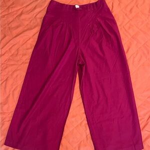 Anthropologie Fuchsia Super Wide Leg Trousers